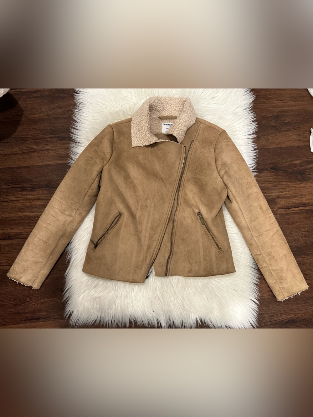 Old Navy Camel Teddy Shearling Jacket
